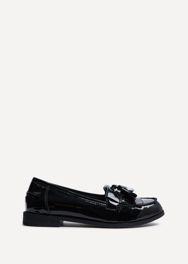 Linzi Rosemary Black Patent Classic Slip On Loafer