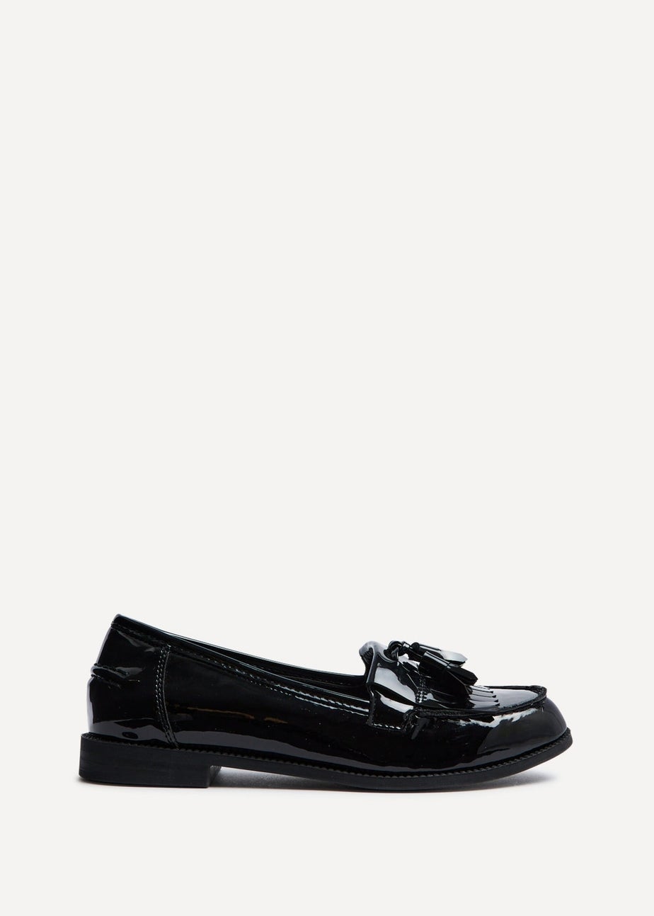 Linzi Rosemary Black Patent Classic Slip On Loafer