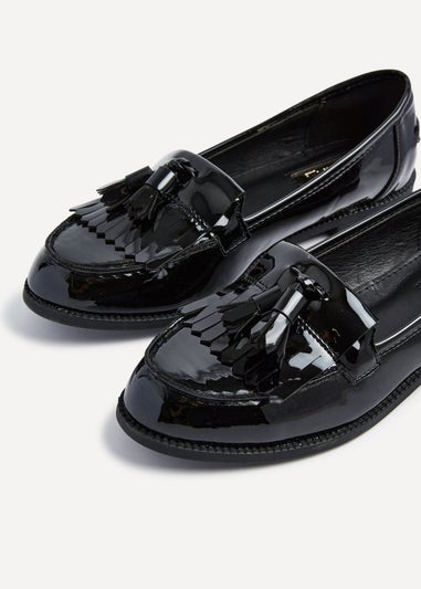 Linzi Rosemary Black Patent Classic Slip On Loafer