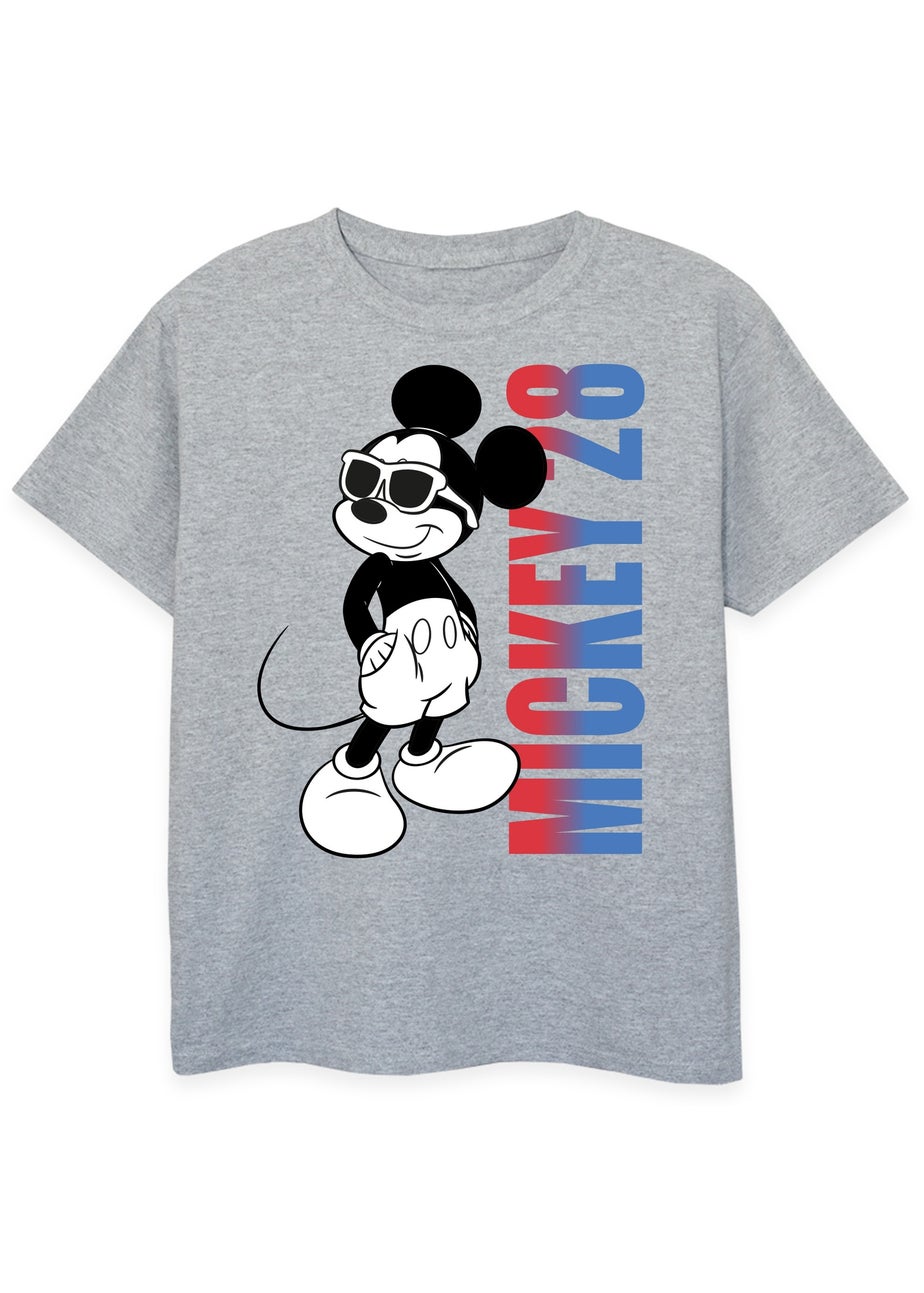 Disney Mickey Mouse Gradient Kids Grey Graphic T-Shirt (3-13 Years)