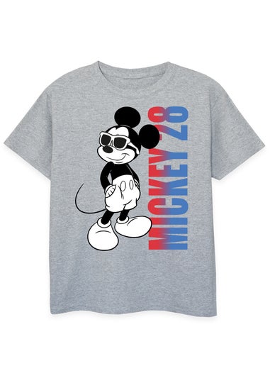 Disney Mickey Mouse Gradient Kids Grey Graphic T-Shirt (3-13 Years)