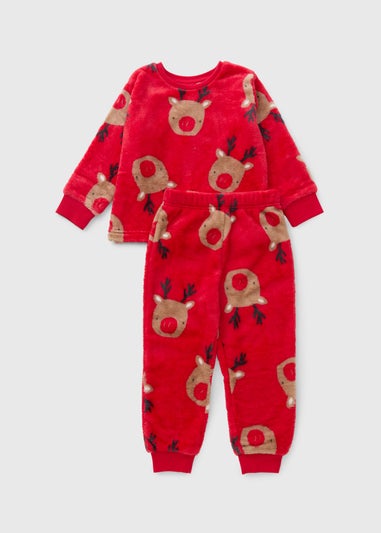 Kids Red Reindeer Christmas Pyjama Set (1-7yrs)