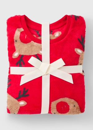 Kids Red Reindeer Christmas Pyjama Set (1-7yrs)