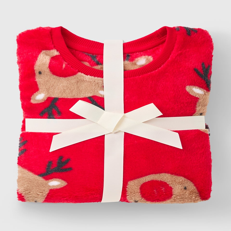 Kids Red Reindeer Christmas Pyjama Set (1-7yrs)