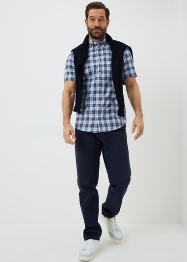 Lincoln Blue Short Sleeve Oxford Shirt
