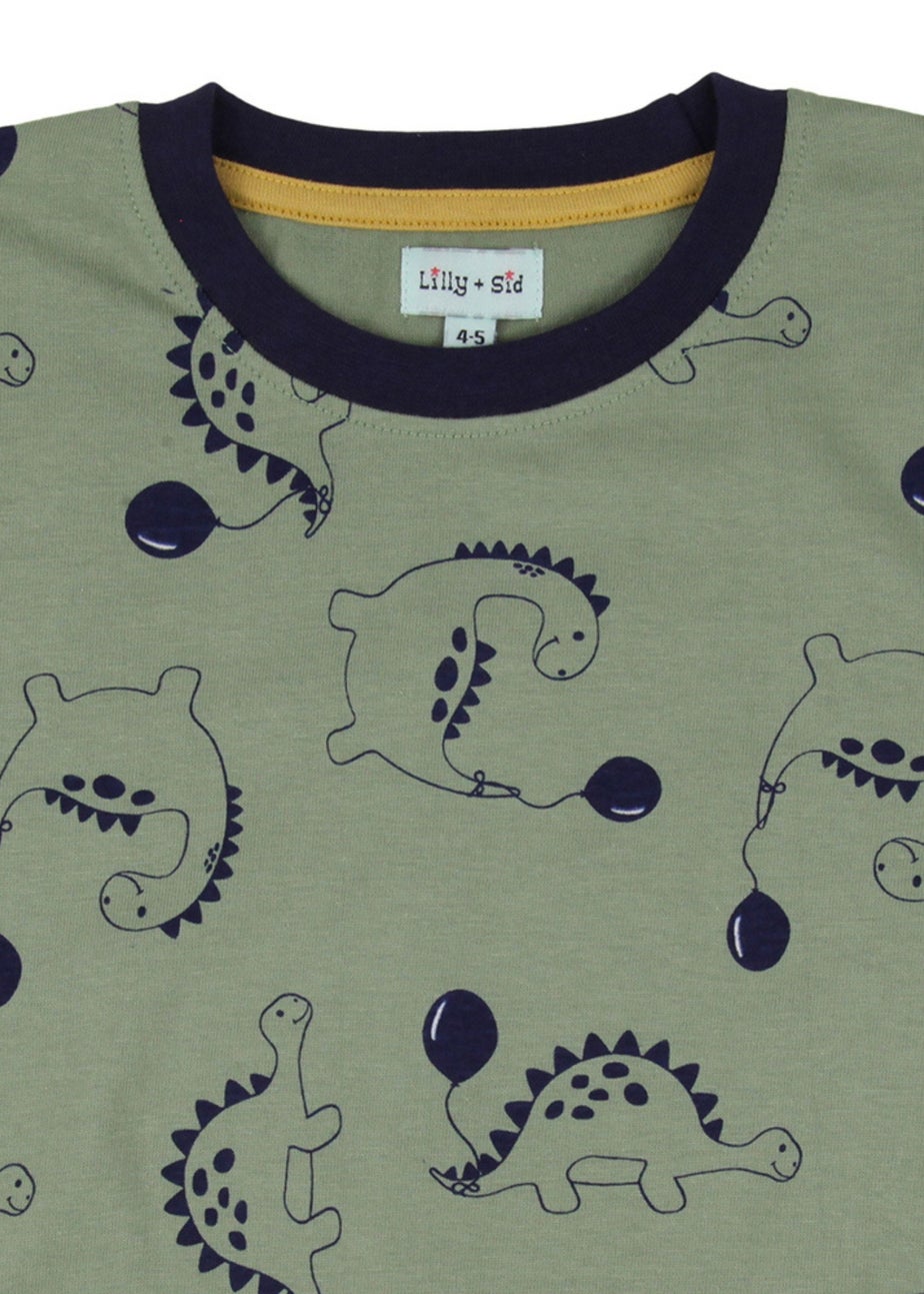 Lilly & Sid Multicoloured Dinosaur & Stripe Print Top 2 Pack (0-8 Years)