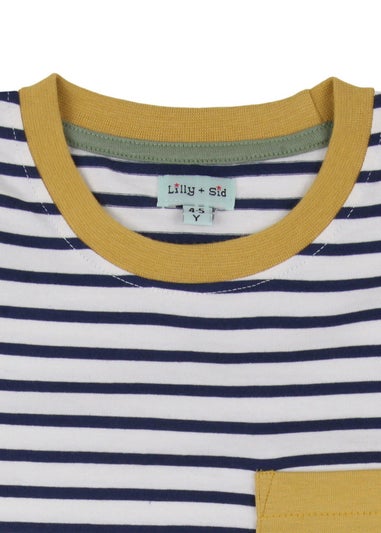 Lilly & Sid Multicoloured Dinosaur & Stripe Print Top 2 Pack (0-8 Years)