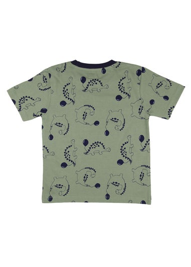 Lilly & Sid Multicoloured Dinosaur & Stripe Print Top 2 Pack (0-8 Years)