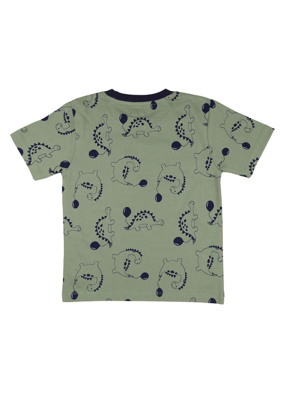 Lilly & Sid Multicoloured Dinosaur & Stripe Print Top 2 Pack (0-8 Years)