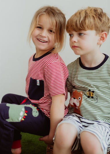 Lilly & Sid Organic Cotton Multicoloured Stripe Print Top (0-8 Years)