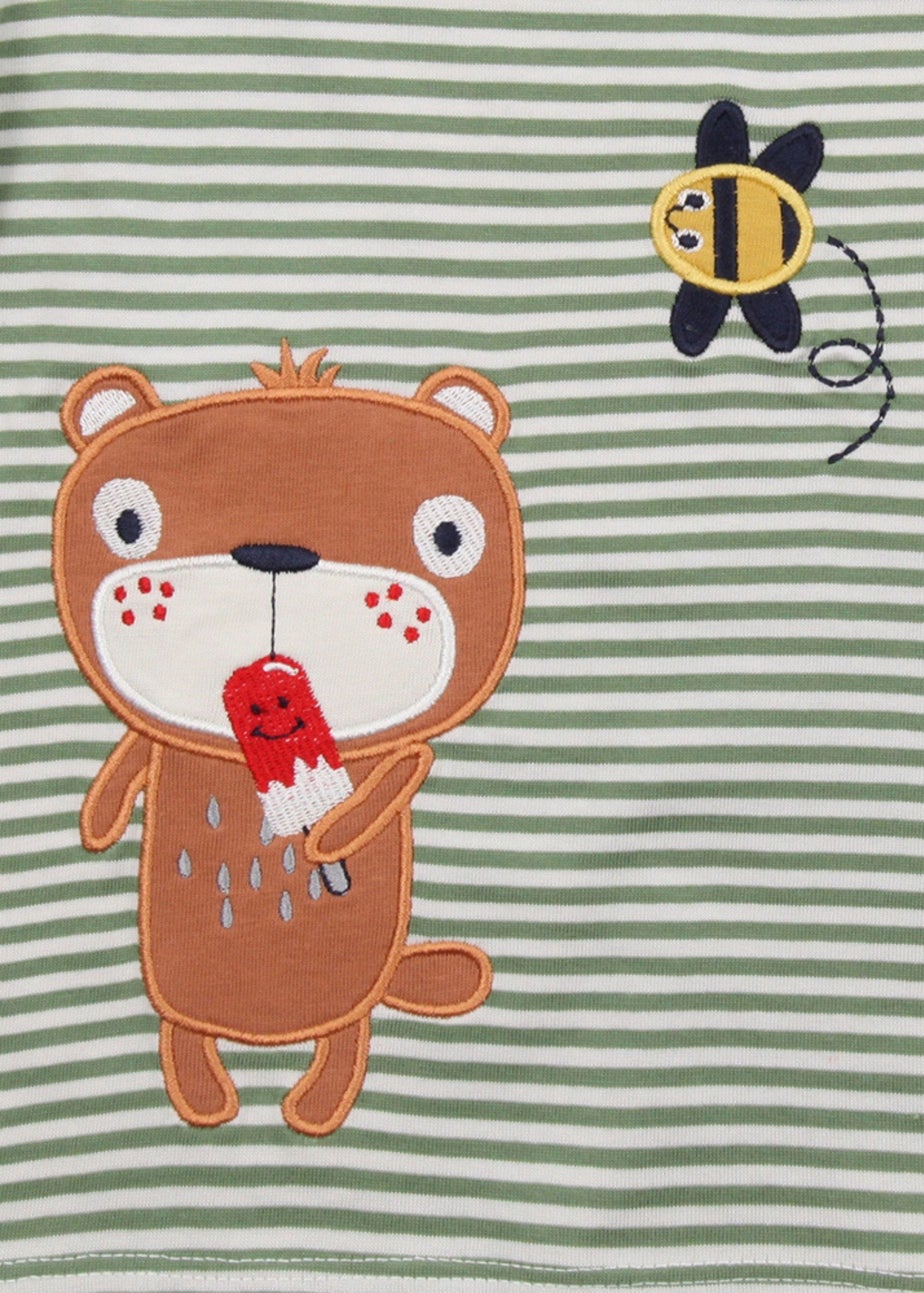 Lilly & Sid Organic Cotton Multicoloured Stripe Print Top (0-8 Years)