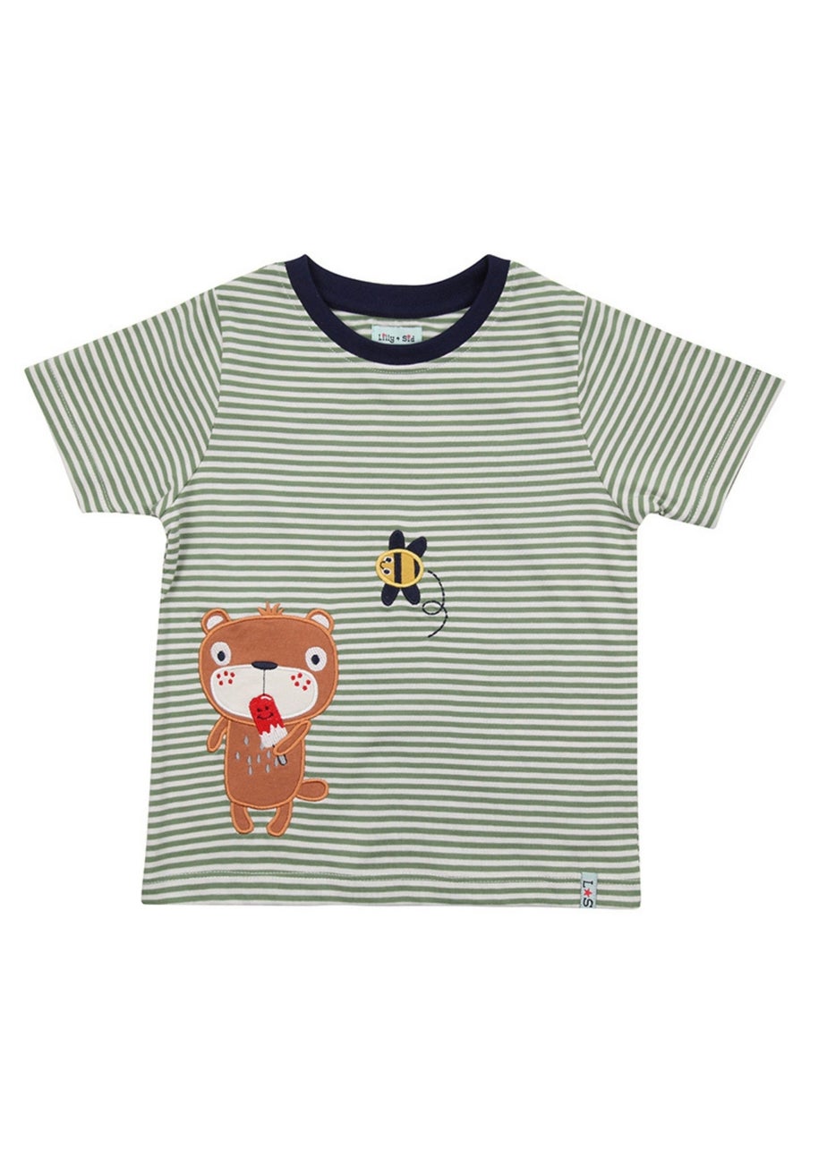 Lilly & Sid Organic Cotton Multicoloured Stripe Print Top (0-8 Years)