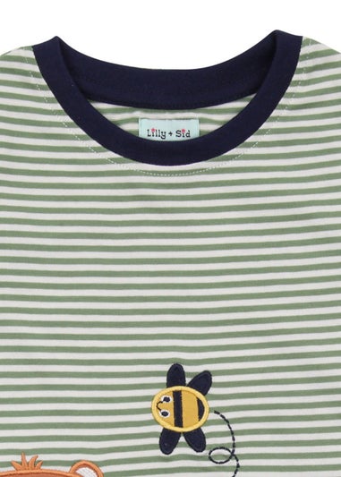 Lilly & Sid Organic Cotton Multicoloured Stripe Print Top (0-8 Years)