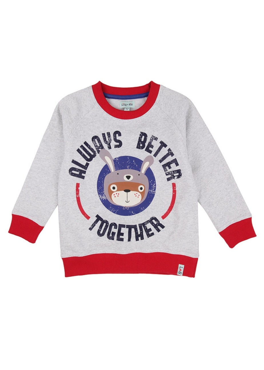 Lilly & Sid Organic Cotton Multicoloured Always Better Together Slogan Print Sweatshirt (0-8 Years)