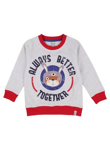 Lilly & Sid Organic Cotton Multicoloured Always Better Together Slogan Print Sweatshirt (0-8 Years)