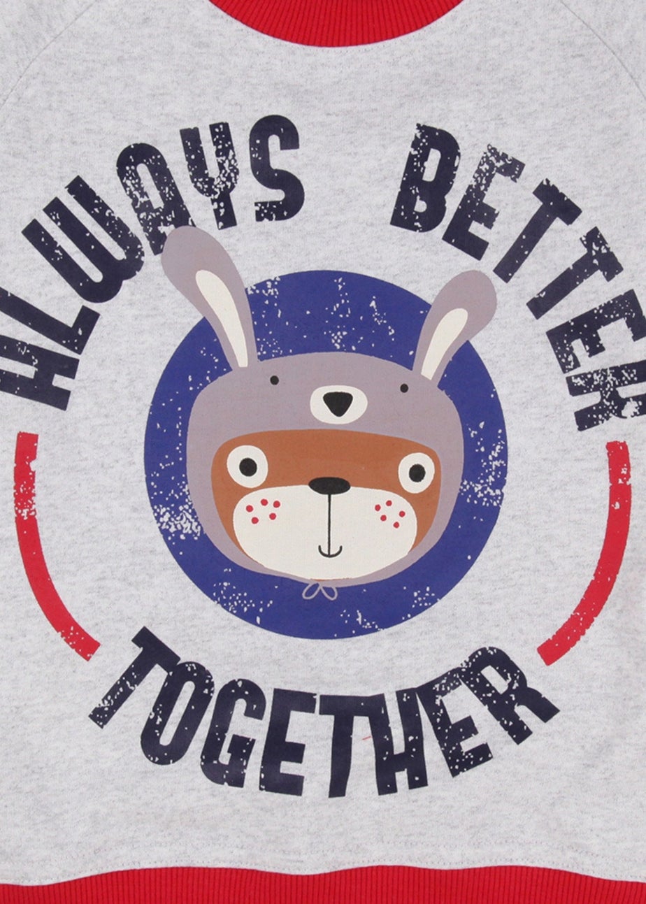 Lilly & Sid Organic Cotton Multicoloured Always Better Together Slogan Print Sweatshirt (0-8 Years)