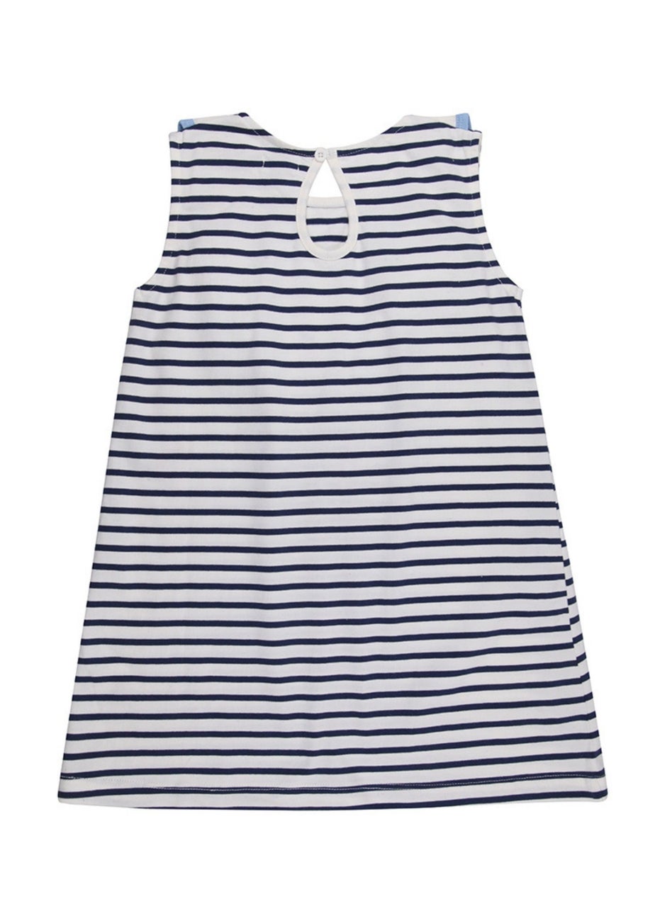 Lilly & Sid Organic Cotton Multicoloured Betty Bird Applique Dress (0-8 Years)