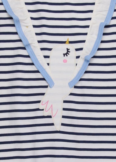 Lilly & Sid Organic Cotton Multicoloured Betty Bird Applique Dress (0-8 Years)