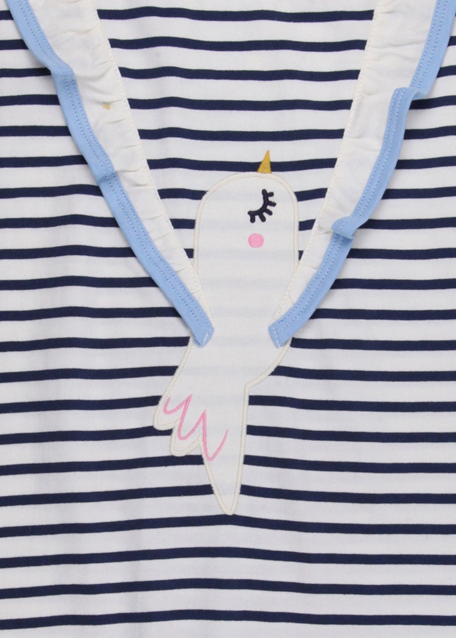 Lilly & Sid Organic Cotton Multicoloured Betty Bird Applique Dress (0-8 Years)