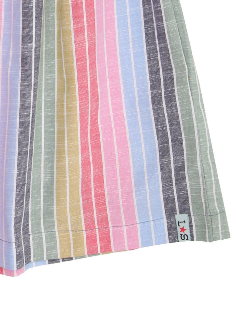 Lilly & Sid Organic Cotton Multicoloured Rainbow Stripe Print Dress (0-8 Years)