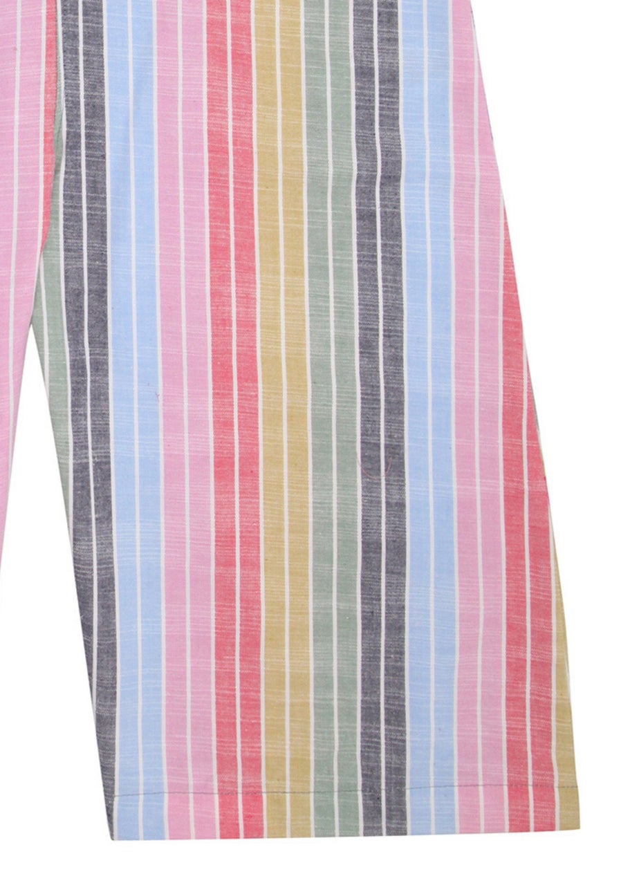 Lilly & Sid Organic Cotton Multicoloured Rainbow Stripe Print Jumpsuit (24 Months- 8 Years)