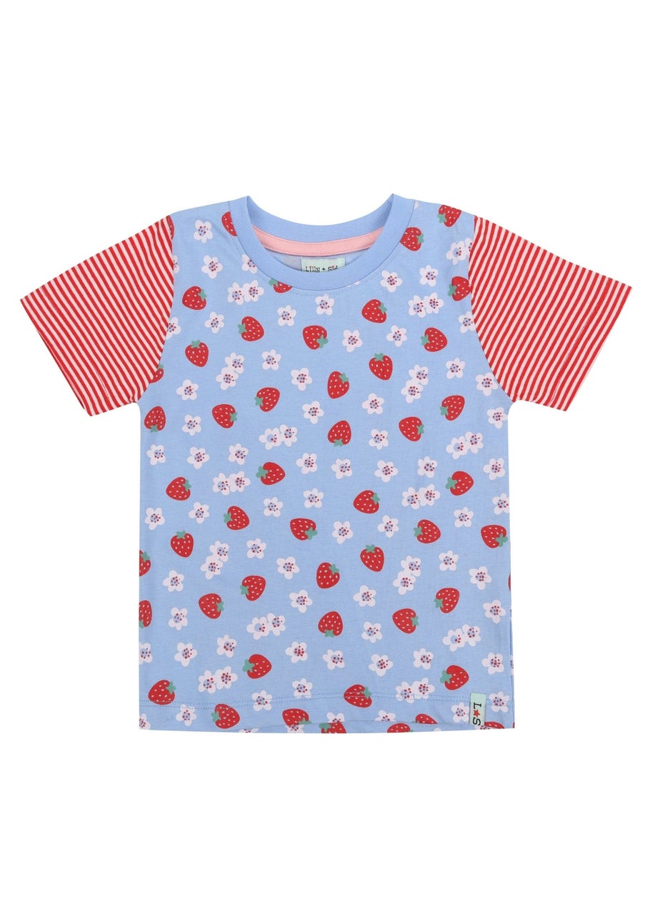 Lilly & Sid Multicoloured Strawberry & Stripe Print Top 2 pack (0-8 Years)