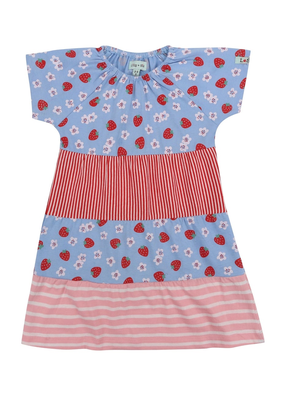 Lilly & Sid Organic Cotton Multicoloured Strawberry Print Dress (0-8 Years)