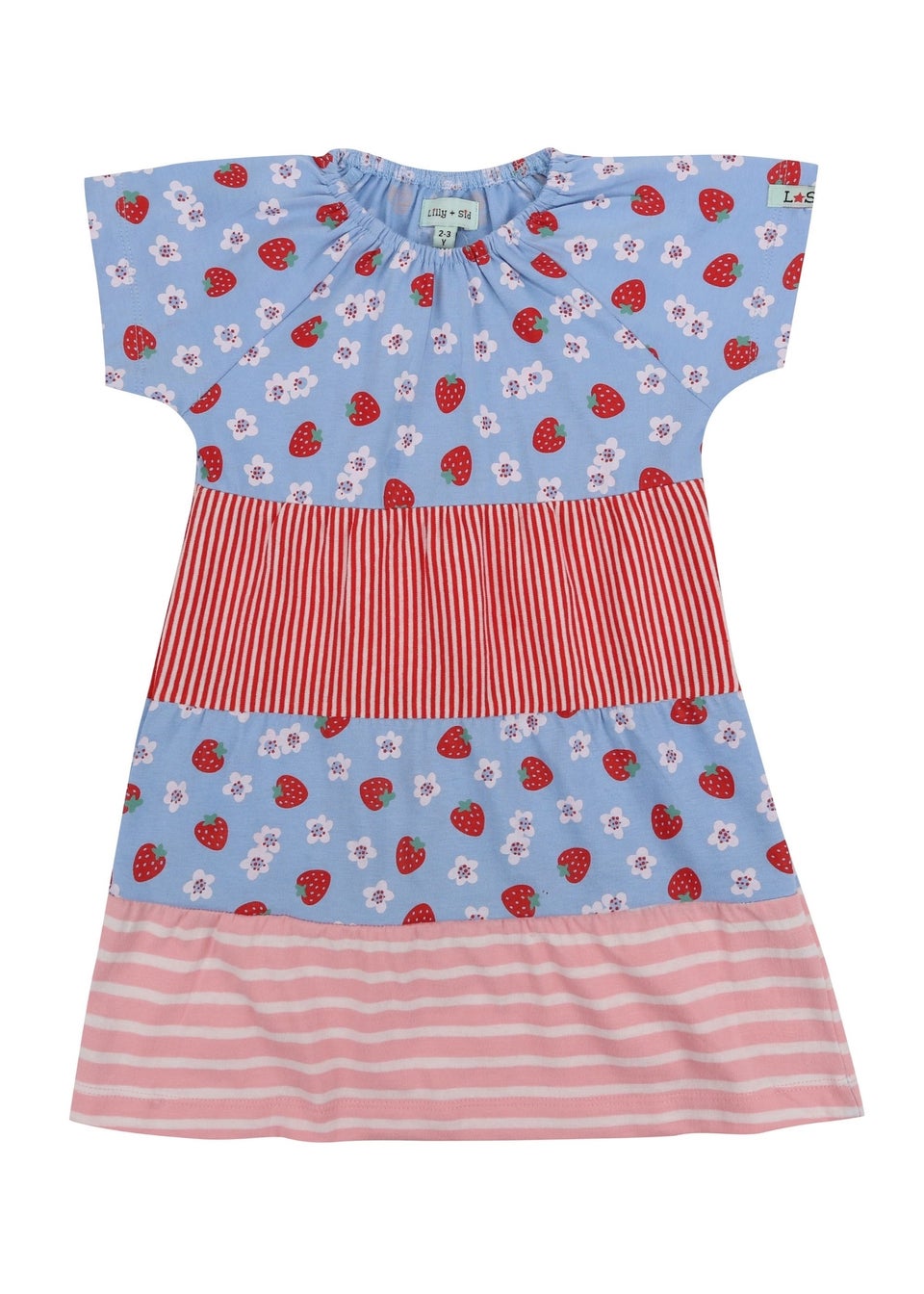 Lilly & Sid Organic Cotton Multicoloured Strawberry Print Dress (0-8 Years)