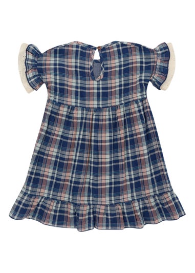 Lilly & Sid Organic Cotton Navy Check Print Dress (0-8 Years)
