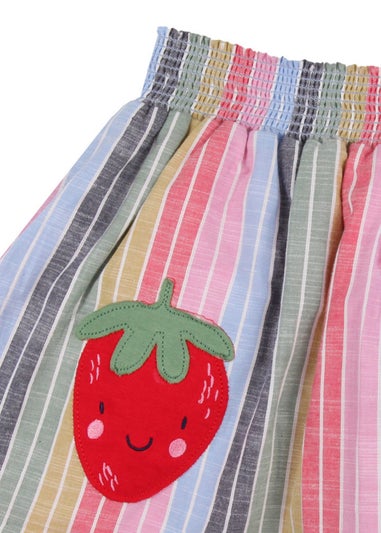 Lilly & Sid Organic Cotton Multicoloured Rainbow Stripe Print Skirt (24 Months- 8 Years)