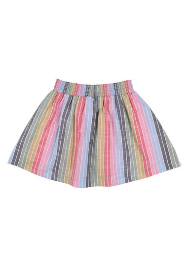 Lilly & Sid Organic Cotton Multicoloured Rainbow Stripe Print Skirt (24 Months- 8 Years)