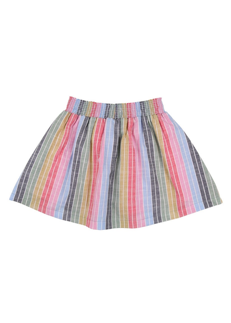 Lilly & Sid Organic Cotton Multicoloured Rainbow Stripe Print Skirt (24 Months- 8 Years)