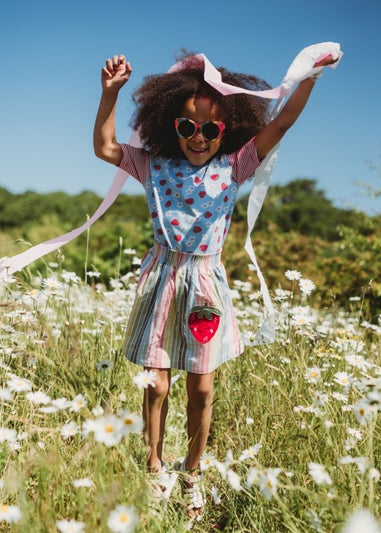 Lilly & Sid Organic Cotton Multicoloured Rainbow Stripe Print Skirt (24 Months- 8 Years)