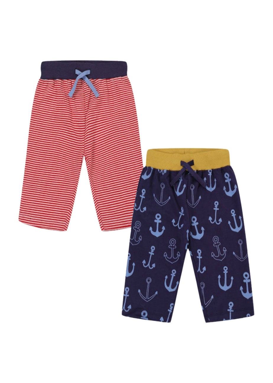 Lilly & Sid Multicoloured Anchor & Stripe Shorts 2 pack (0-8 Years)