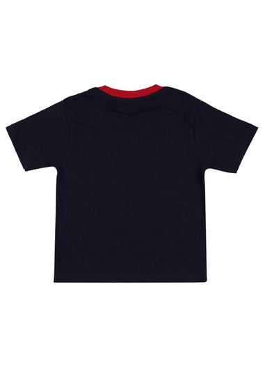 Lilly & Sid Organic Cotton Navy Time To Shine Slogan Print Top (0-8 Years)