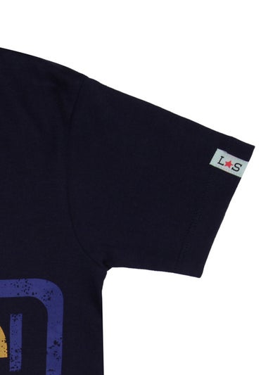 Lilly & Sid Organic Cotton Navy Time To Shine Slogan Print Top (0-8 Years)