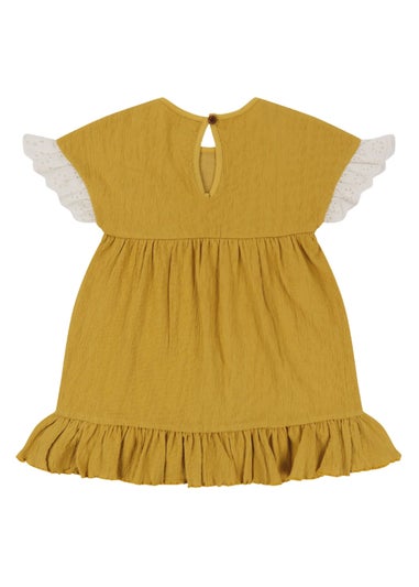 Lilly & Sid Organic Cotton Yellow Floral Applique Dress (0-8 Years)