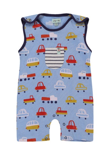 Lilly & Sid Multicoloured Car Print Top & Romper Set (0- 24 Months)