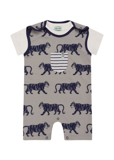 Lilly & Sid Multicoloured Tiger Print Top & Romper Set (0- 24 Months)