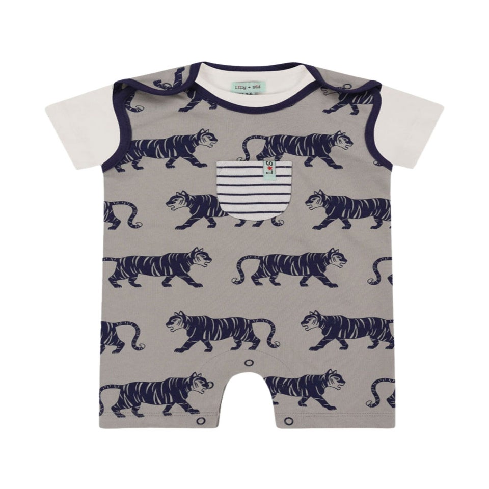 Lilly & Sid Multicoloured Tiger Print Top & Romper Set (0- 24 Months)