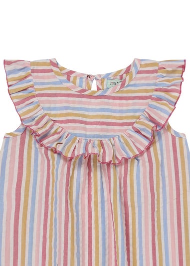 Lilly & Sid Organic Cotton Multicoloured Candy Stripe Print Dress (3-8 Years)