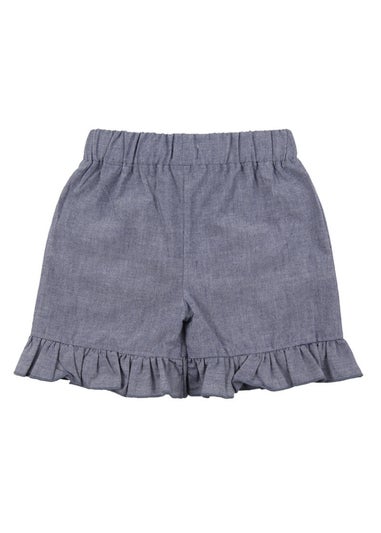 Lilly & Sid Organic Cotton Blue Busy Bee Applique Shorts (24 Months- 8 Years)