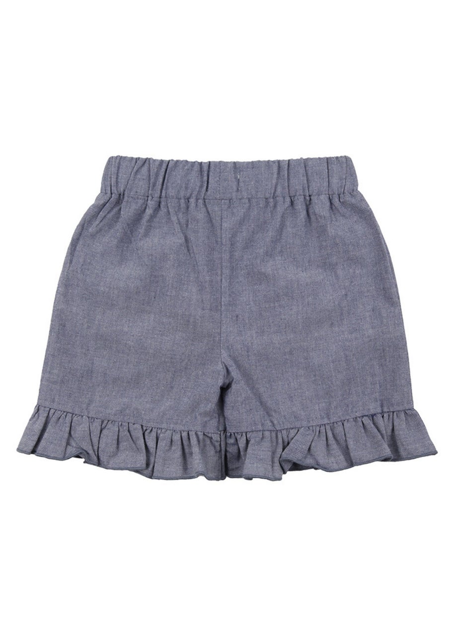 Lilly & Sid Organic Cotton Blue Busy Bee Applique Shorts (24 Months- 8 Years)
