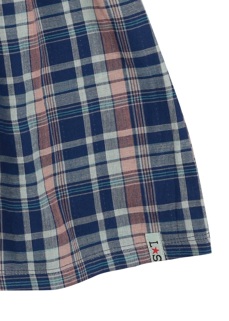 Lilly & Sid Navy Check & Stripe Dress (0-8 Years)