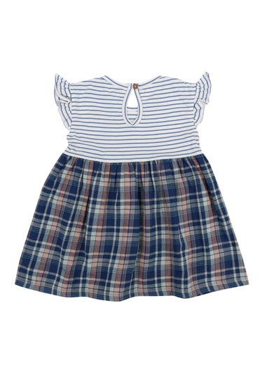 Lilly & Sid Navy Check & Stripe Dress (0-8 Years)