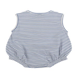 Lilly & Sid Organic Cotton Blue Stripe Print Romper (0-12 Months)