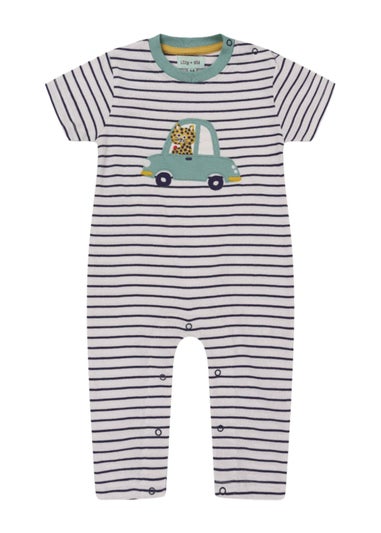 Lilly & Sid Organic Cotton Multicoloured Car Applique Romper (0-12 Months)