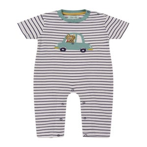 Lilly & Sid Organic Cotton Multicoloured Car Applique Romper (0-12 Months)