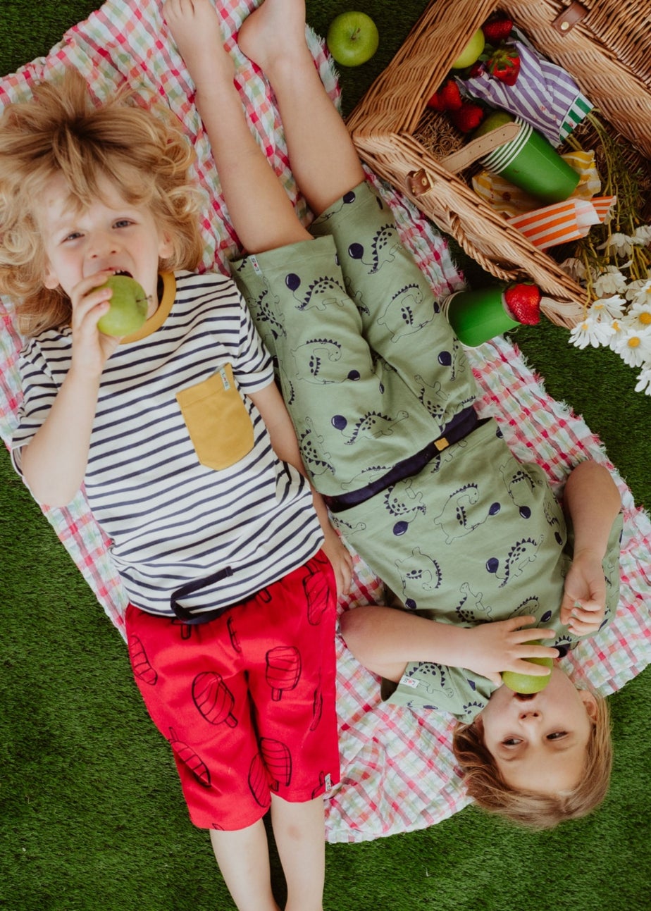 Lilly & Sid Organic Cotton Red Lollypop Print Shorts (24 Months- 8 Years)