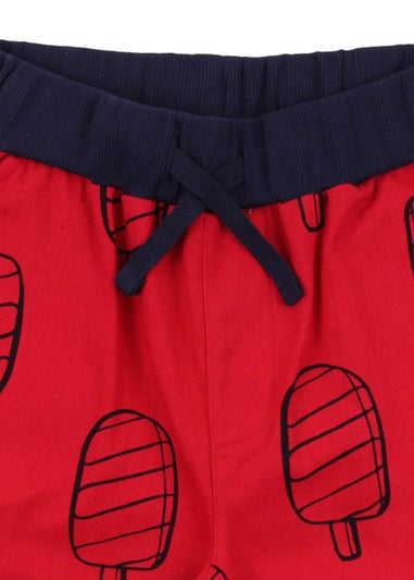 Lilly & Sid Organic Cotton Red Lollypop Print Shorts (24 Months- 8 Years)